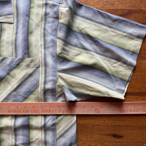 Tommy Bahama Silk Camp Shirt Striped Button Up Short Sleeve XL - Picture 3 of 5
